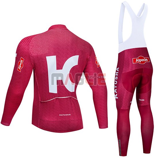 Maglia Katusha Alpecin Manica Lunga 2019 Rosso